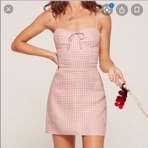 Reformation Linen Gingham Dress
